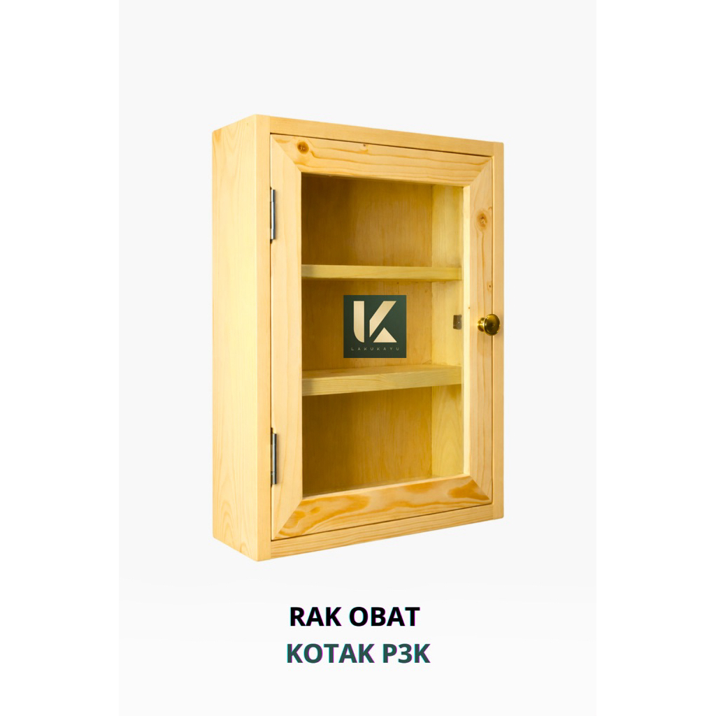 [Pre Order] Kotak Obat P3K Kayu Jati Belanda – Lemari Obat Dinding Minimalis
