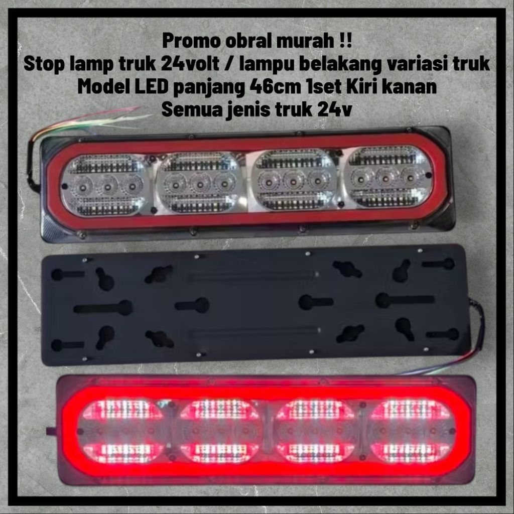 promo obral stop lamp truk 24V / lampu belakang variasi truk /lampu LED belakang truk 46cm / lampu b