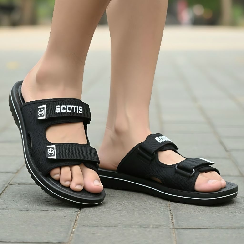 SCOTIS SANDAL COWOK DEWASA SLOP KARET EMPUK TRENDY
