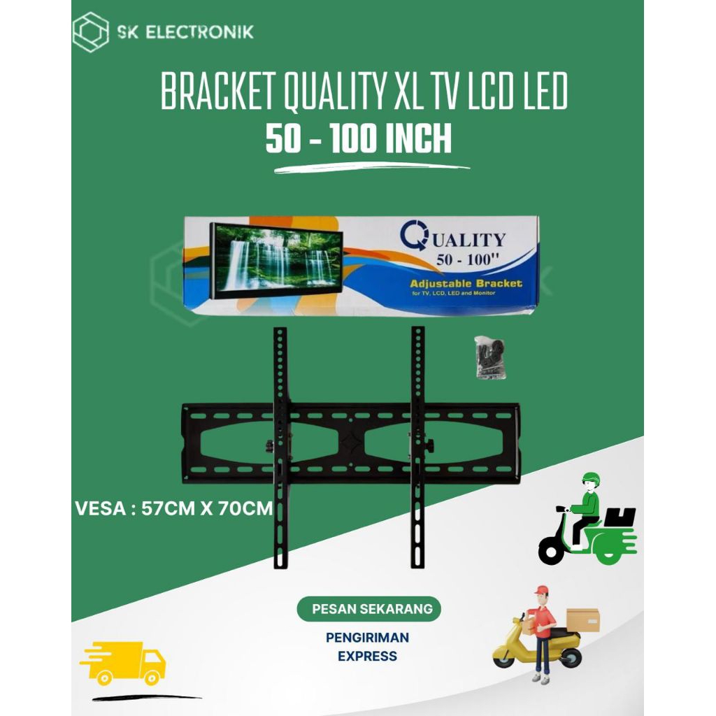 BRACKET QUALITY XL TV LCD LED 50-100 INCH KUALITAS BAGUS