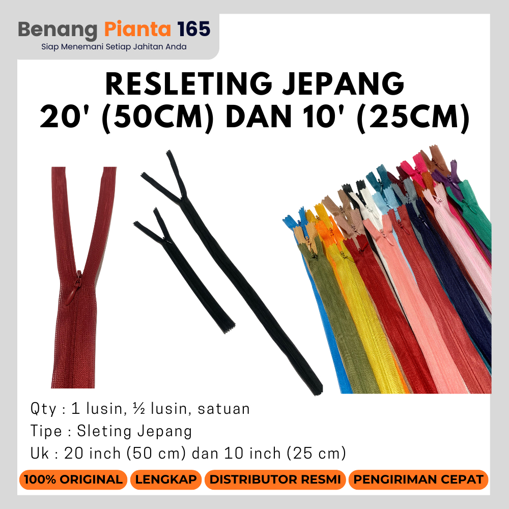 Resleting Jepang 20' (50cm) & 10' (25cm) | Resleting Lusinan | Resleting Satuan | Sleting Jepang