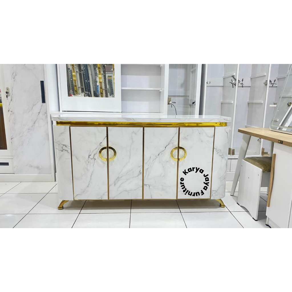 bufet tv hpl minimalis 140 cm