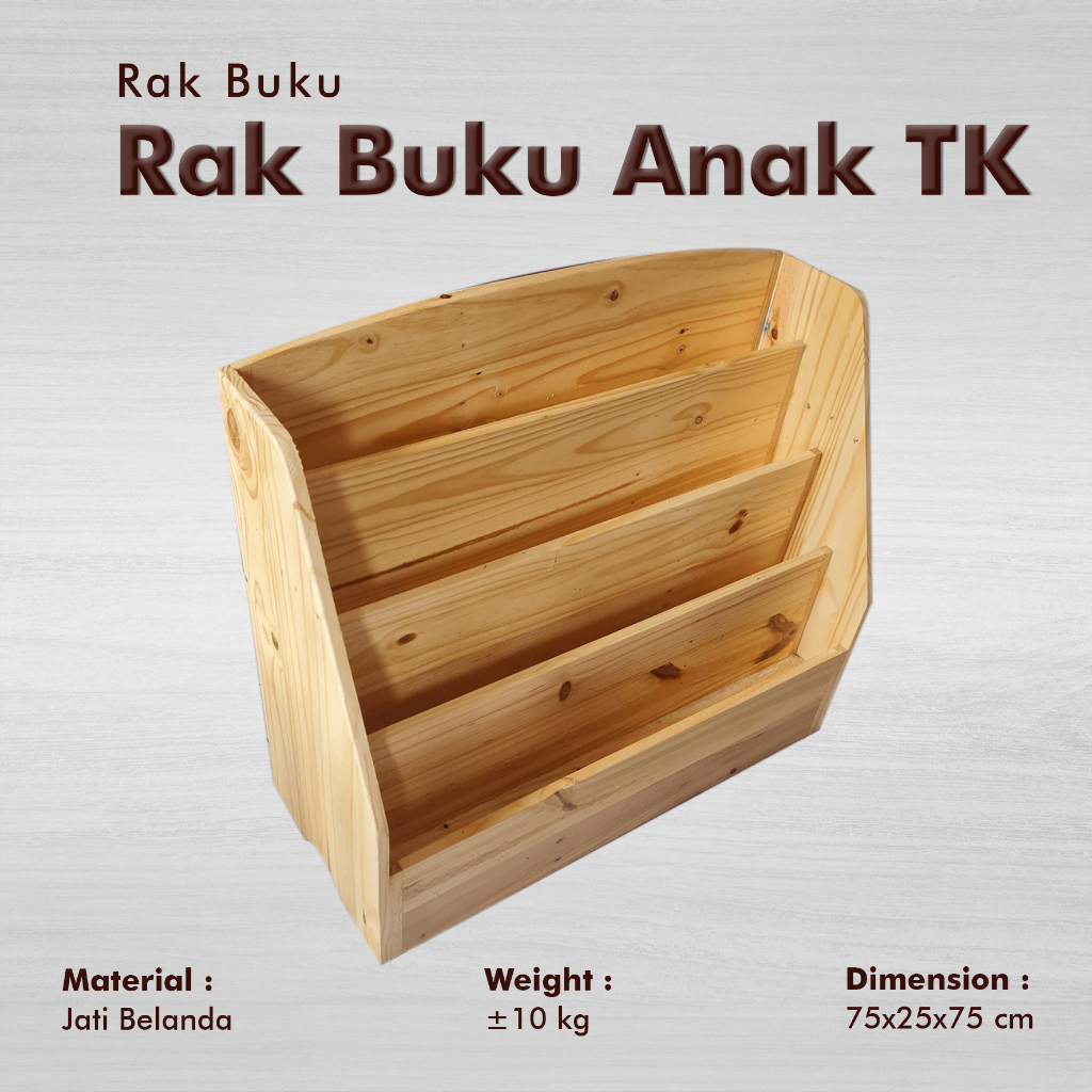 Rak Buku Montessori Anak TK Kindergarden Sekolah Dasar / Rak Display Buku Perpustakaan / Rak Buku Ka