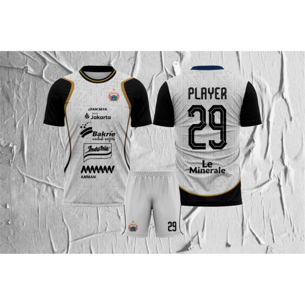 Jersey Anak Persija Jakarta putih AWAY Baju Bola Anak persija Custom Nama musim terbaru 25/26 fullpr