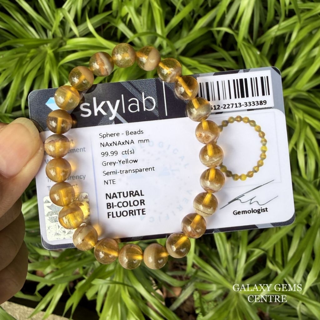 Gelang Batu Natural Yellow Garden Fluorite Include Certificate Memo