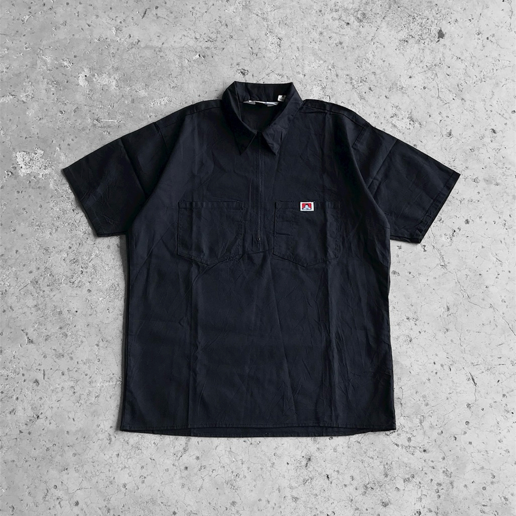 Ben Davis S/S Solid Halfzip Shirt Black
