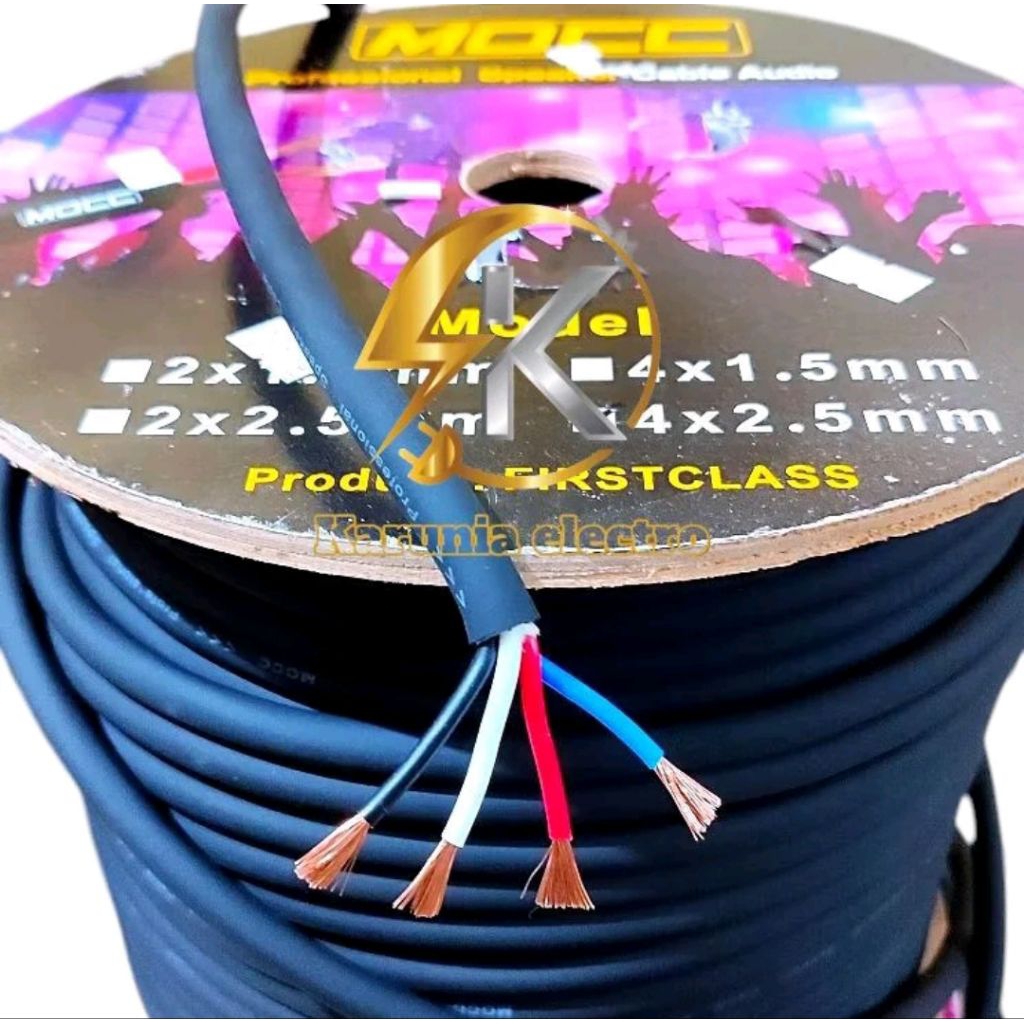 kabel spiker MOCC 4X2.5MM / profesional kabel audio MOCC HITAM