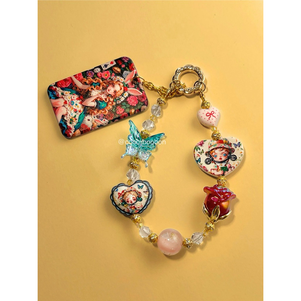 Alice in wonderland Bag Charm / Alice in wonderland phone charm / Bag charm aesthetic / Rose Bag Cha