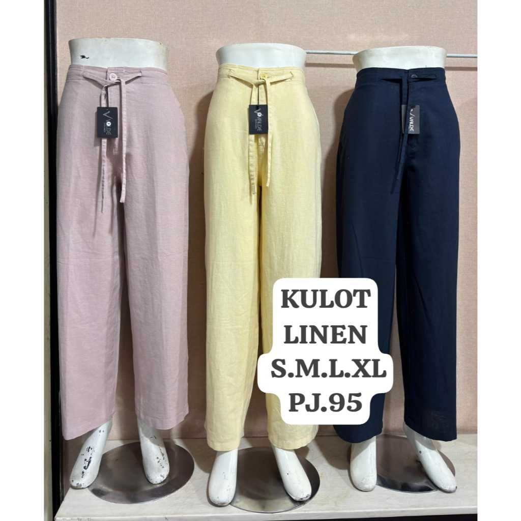 ValdeIndonesia Celana Kulot Linen Wanita Premium