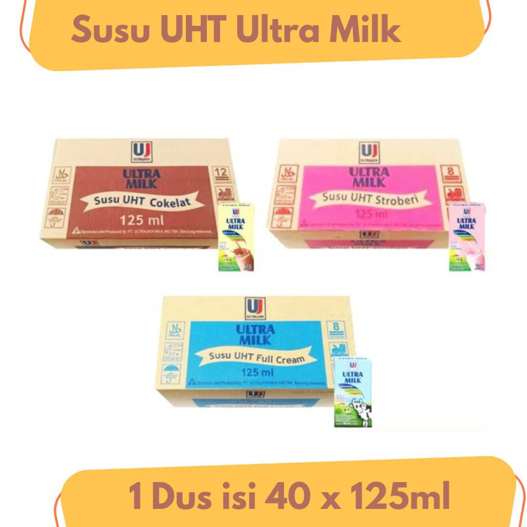 SUSU UHT ULTRA MILK 125ML 1 DUS 1 KARTON / SETENGAH KARTON