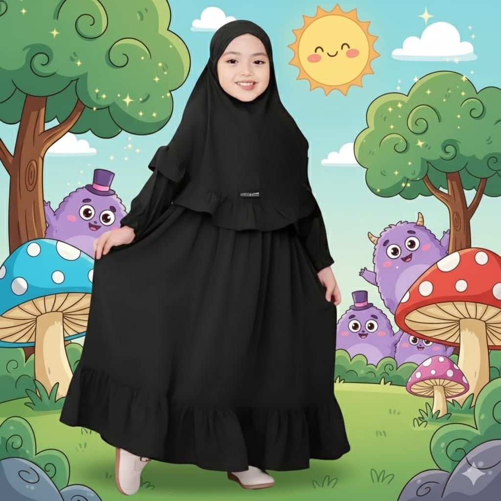 gamis anak, KAIDRA, bahan kringkel,