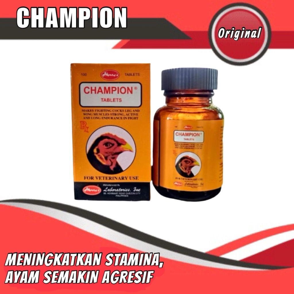 Champion vitamin ayam (isi 100) untuk stamina dan otot