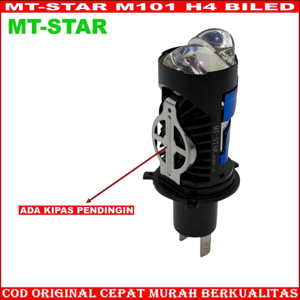 Lampu Projector H4 MT-STAR Mini Biled M101 Dilengkapai  Kipas Pendingain Cahaya Terang Berkualitas B