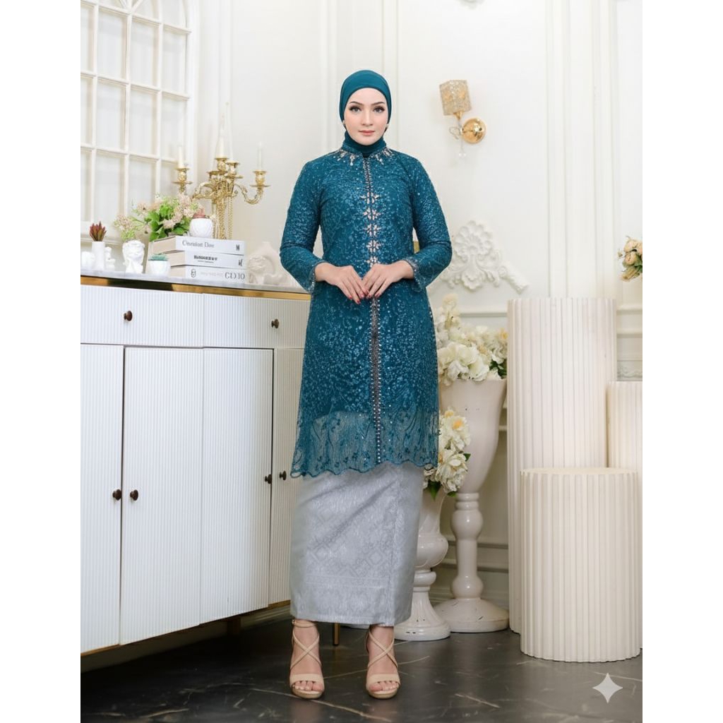 {Toko.Sky} Setelan Tunik Alana Payet/Setelan Alana Rok Span Songket/Setelan Kebaya Kurung Modern
