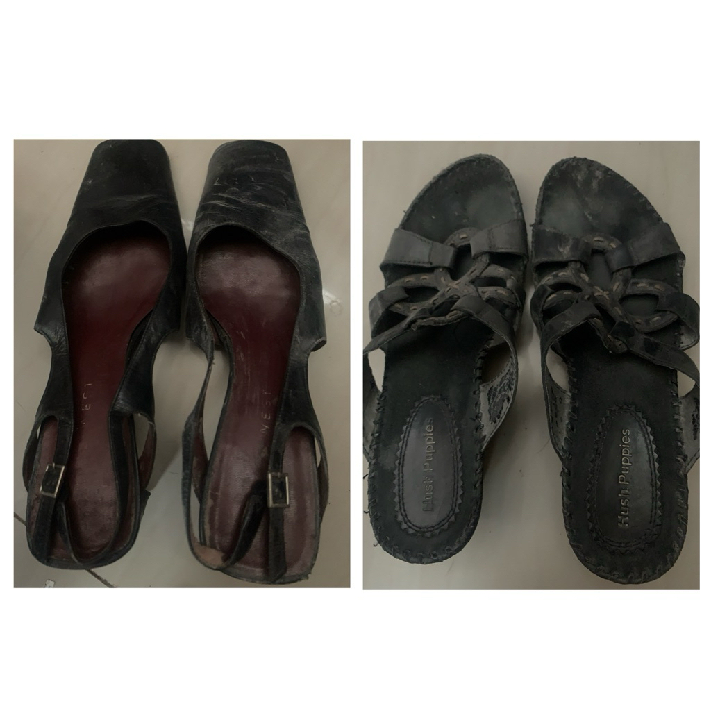sepatu sandal preloved hitam casual branded Nine west