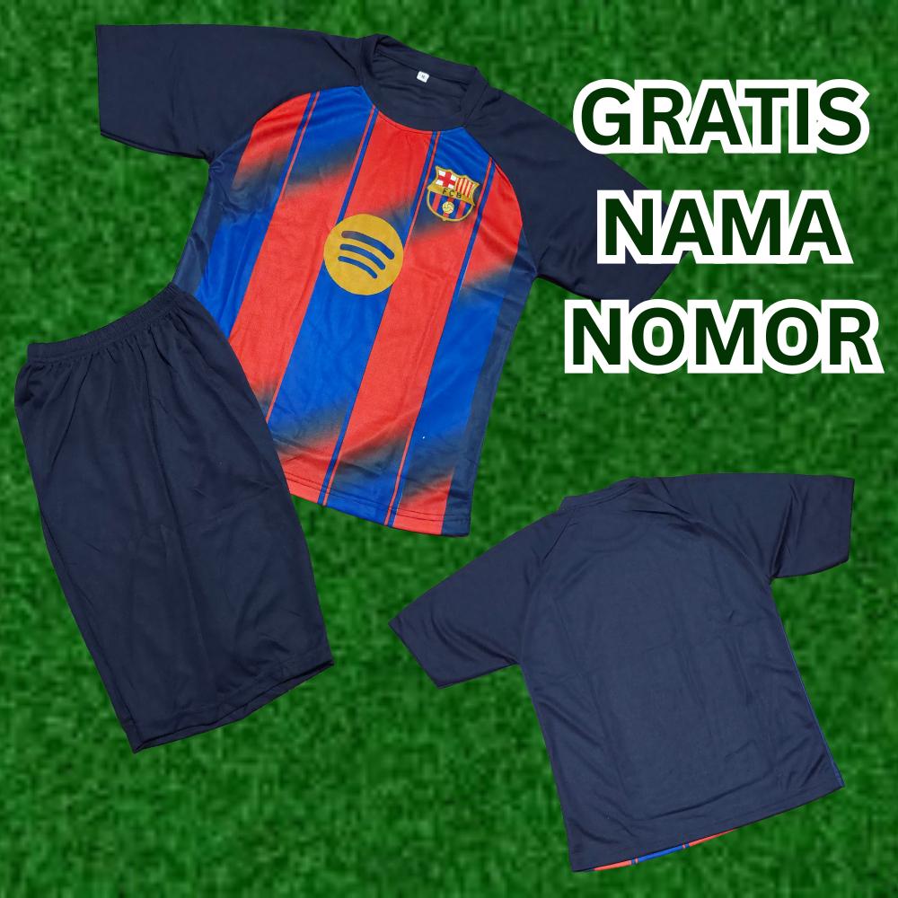 JERSEY BOLA ANAK BARCELONA HOME PRINTING AURI SPORT USIA 7-15THN