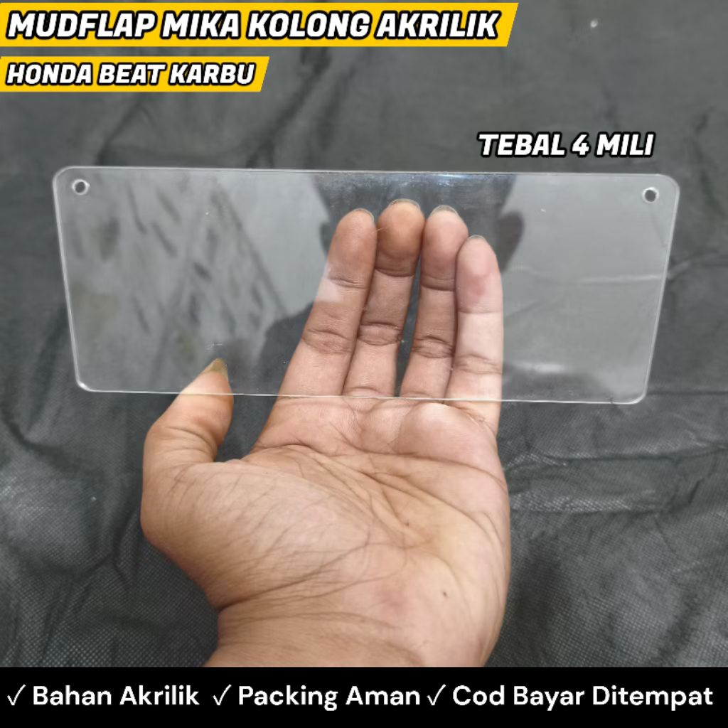 Mudflap Akrilik Penahan Lumpur Beat Karbu Scoopy Karbu Tebal 3mili