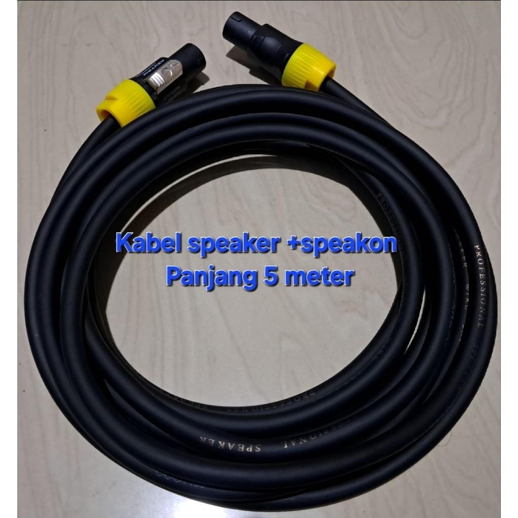 Kabel Speaker isi 2x2,5mm +speakon 2pcs - Lentur, Tahan Panas, Serabut Padat