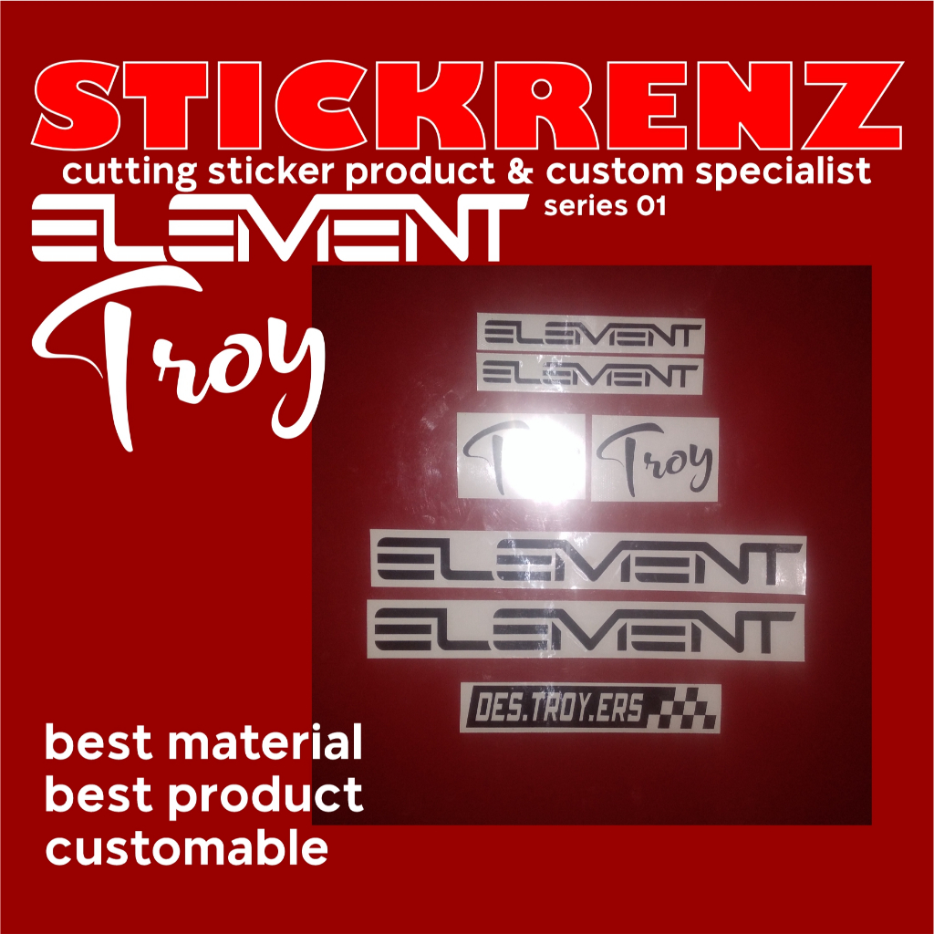 Cutting Sticker Stiker Frame Sepeda Lipat Element Troy 01 Custom