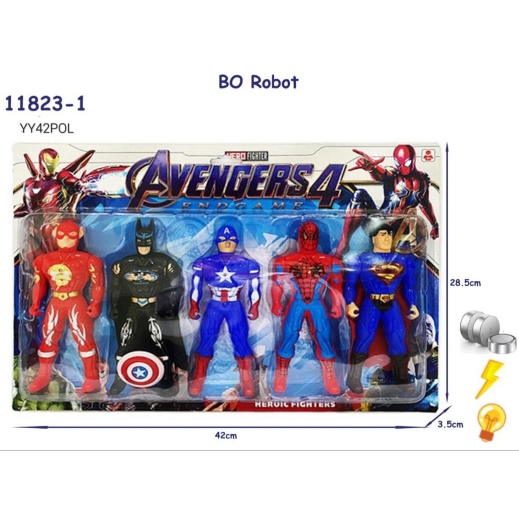 Mainan Robot Anak /Mainan Robot Anak Isi 5Pcs Mainan Anak Cowok Super Hero