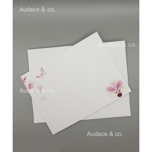 9 Pcs/Set Kartu Amplop Ucapan Kosong Blank Card "Orchid" Personalisasi Custom Nama