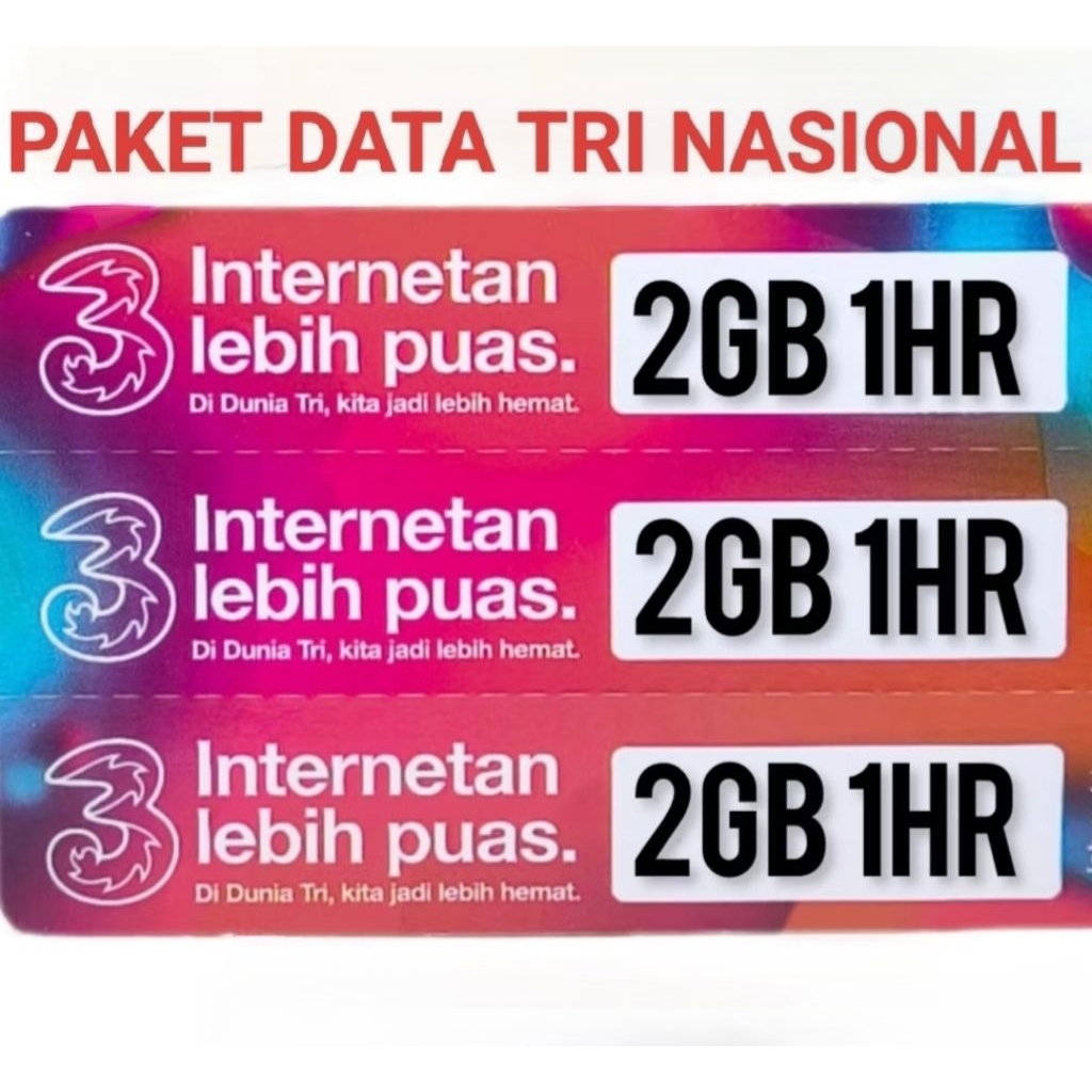 PAKET DATA TRI 2GB NASIONAL 1HARI