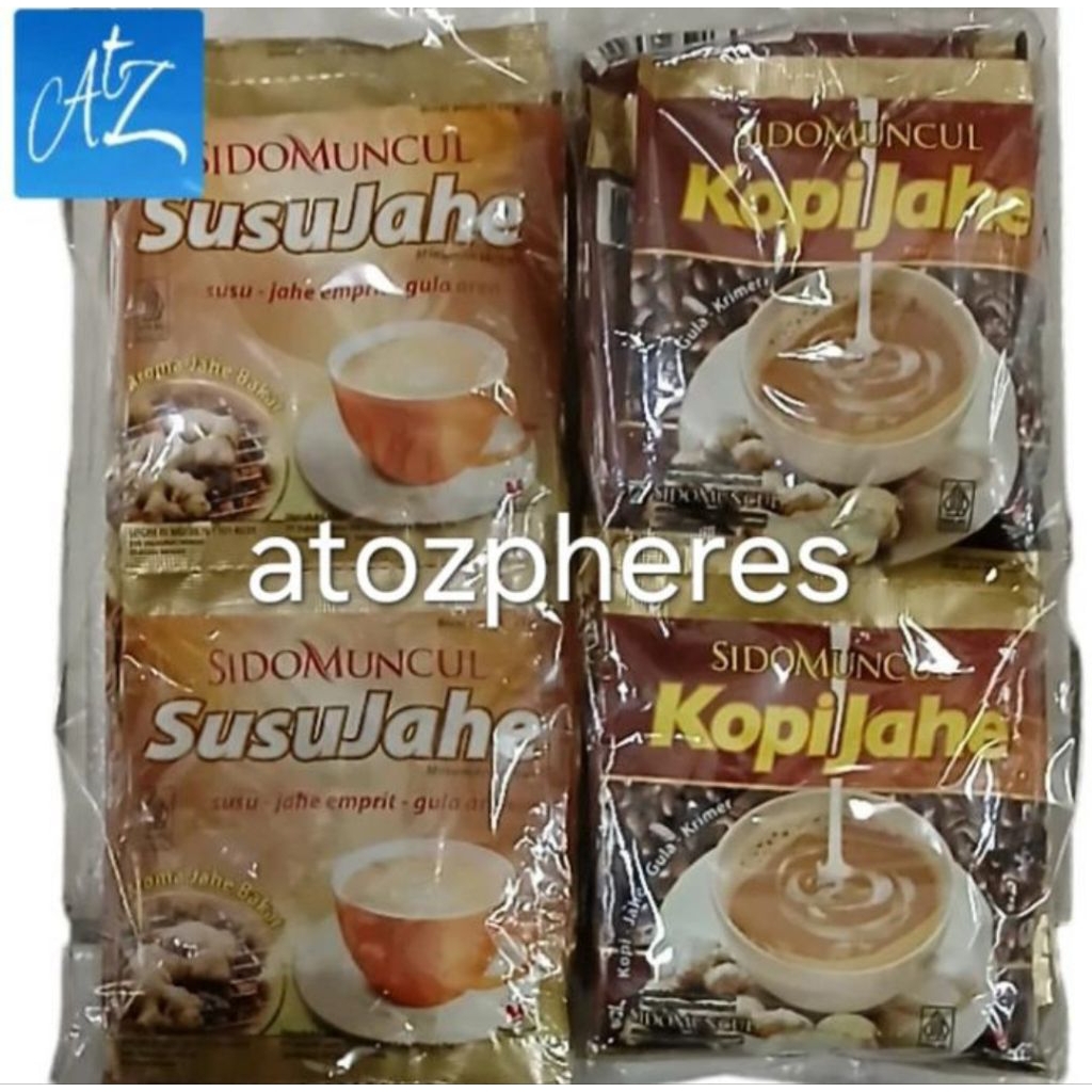 Minuman bubuk serbuk Kopi Susu jahe emprit bakar gula aren halal MUI SIDOMUNCUL SIDO MUNCUL SusuJahe