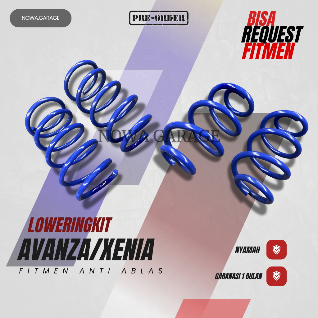 Lowering Kit Avanza/Xenia PNP | Per Ceper Custom 1 Set Depan Belakang Empuk
