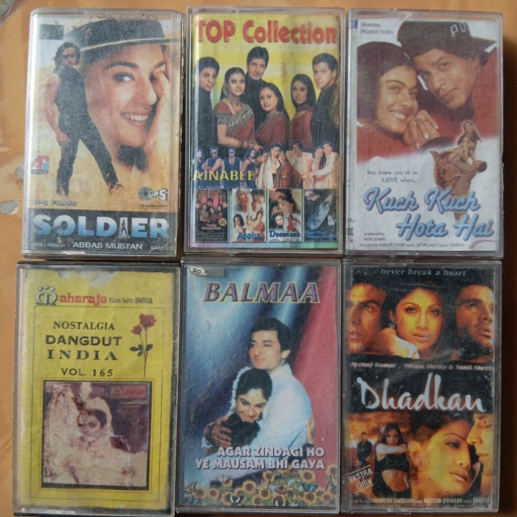 kaset pita Hindia 6biji borongan 70rb normal siap play