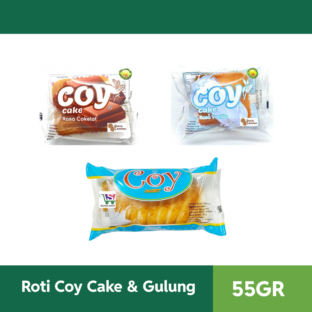 (Karton ini 60 pcs) Roti Coy Cake 55GR, Roti Coy Gulung 55GR