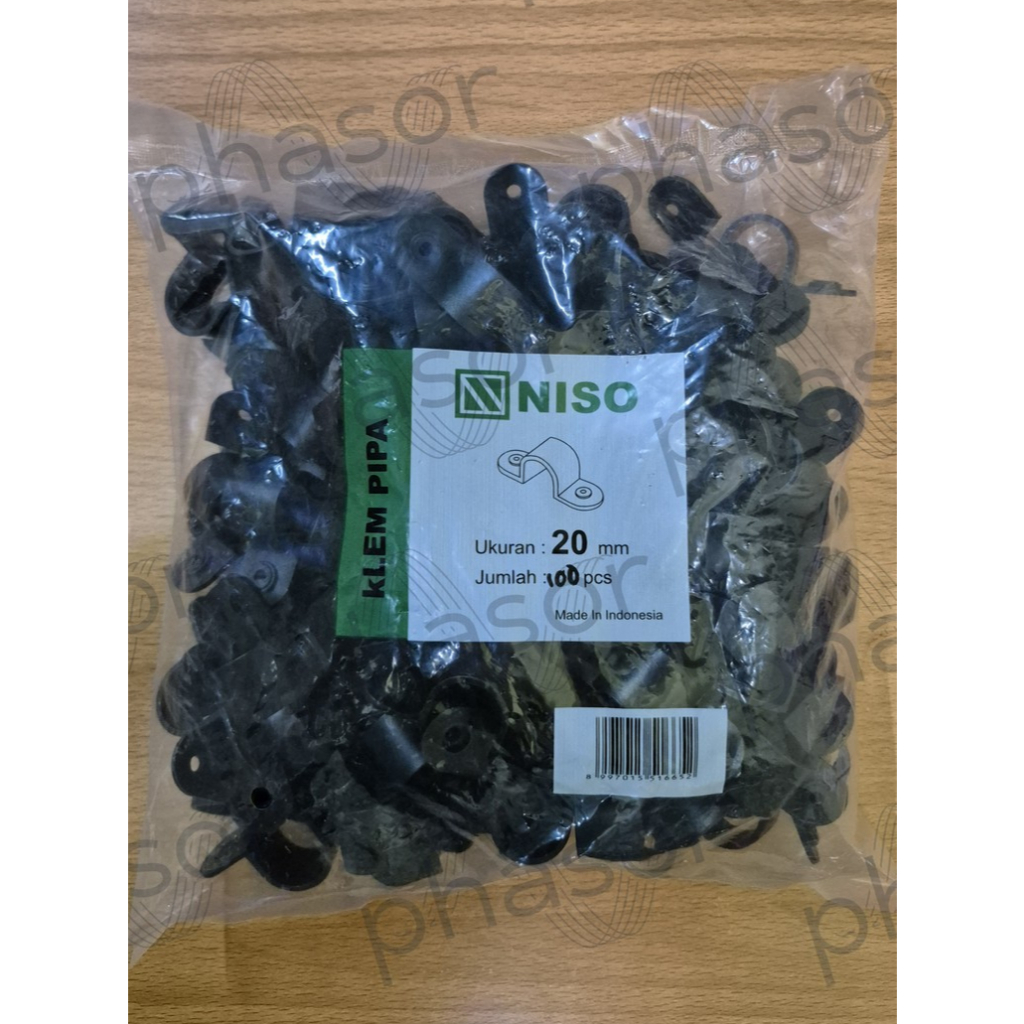 Clamp Pipa Conduit 20mm Hitam Niso / Klem Pipa Conduit Hitam Niso 20mm 100 Pcs