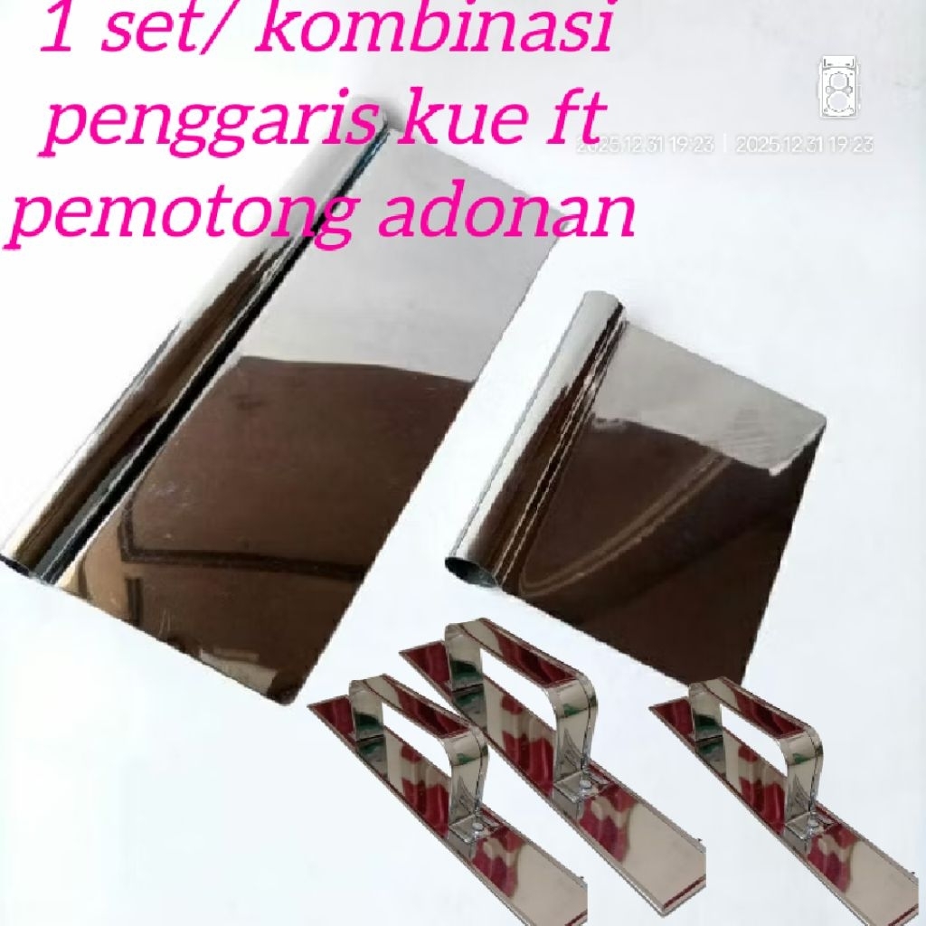 1 set penggaris kue TALAM + screper / penggaris kue TALAM + alat potong kue TALAM bahan stainless st