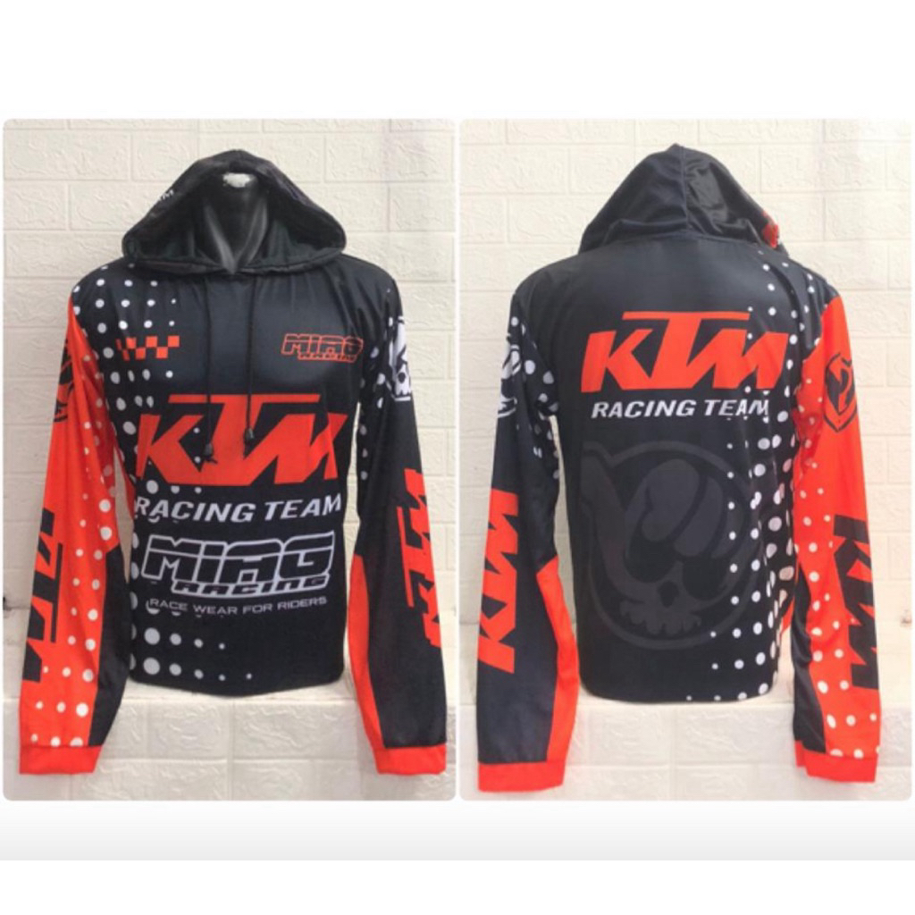 Kaos Jersey Kupluk Motorcross Trail Fullprinting lengan panjang