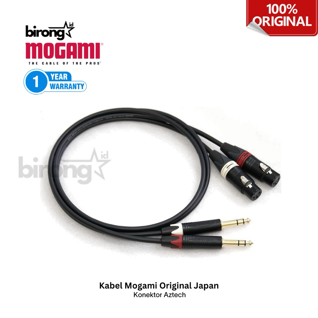 Double XLR to Akai 6.5 TRS Balanced Kabel MOGAMI Original Japan Connector Aztec Gold 2534