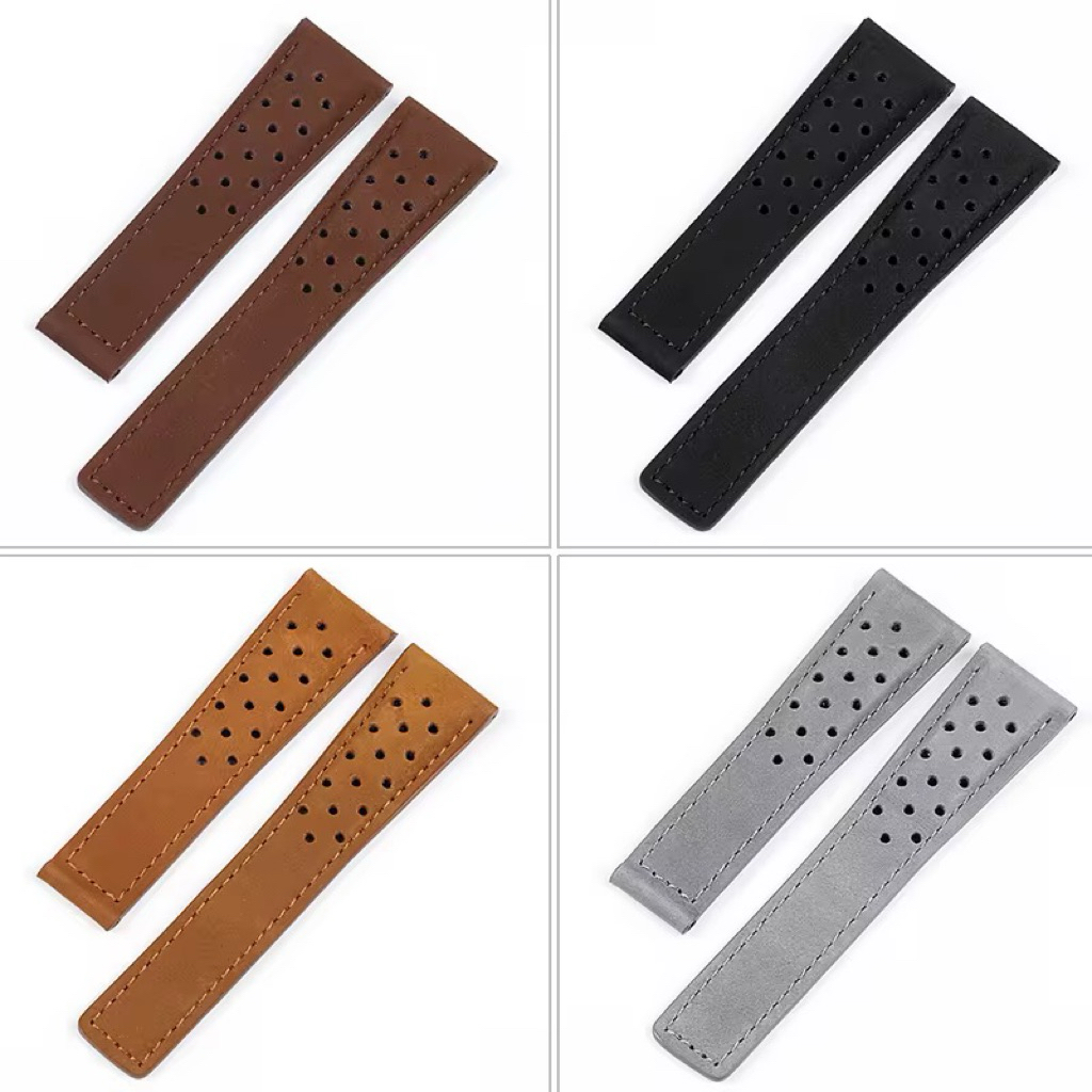 Genuine Leather Wristbelt for Tag Heuer Carrera Monaco Series Cow Leather Bracelet 20mm 22mm 24mm Wa