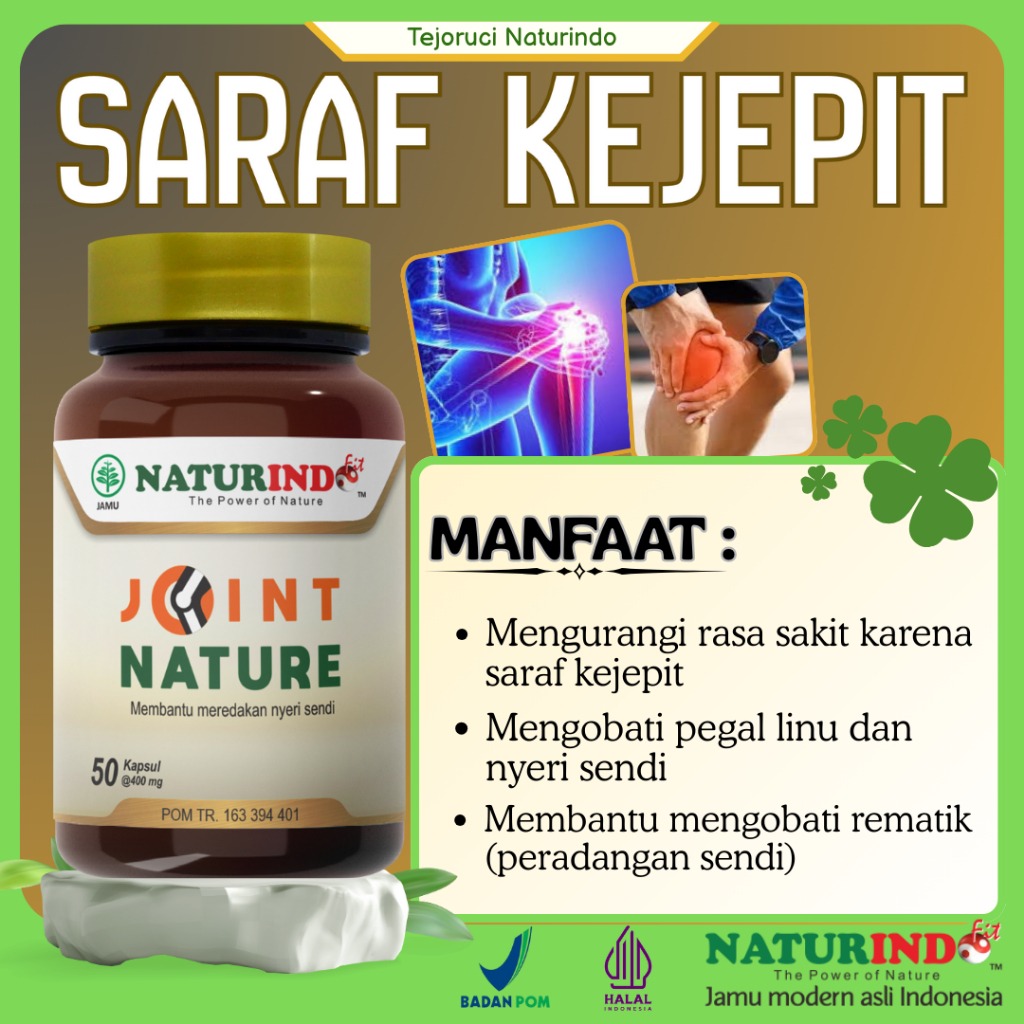 SARAF KEJEPIT – JOINT NATURE Naturindo | Herbal Pendukung Kesehatan Sendi Saraf Kejepit | BPOM