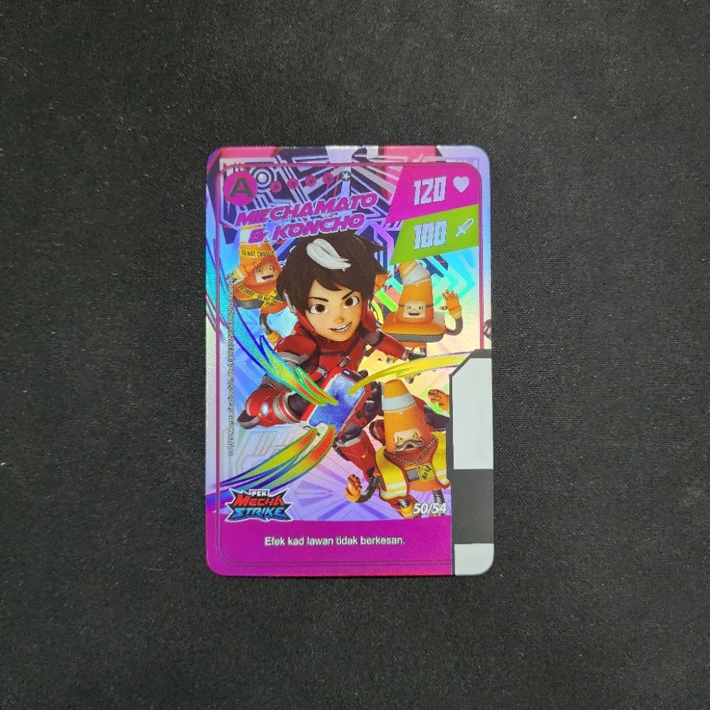 Kartu Boboiboy Monsta Galaxy Card Malaysia - Mechamato & Koncho 50/54 (A Rank Silver Card) Pek Mecha