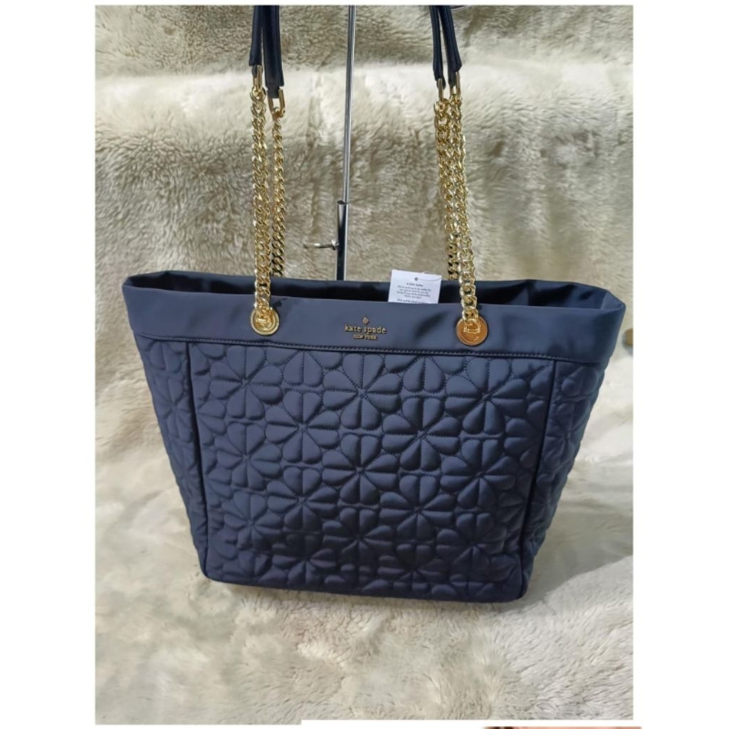 SALE KS LARGE TOTE QUILTED BLACK