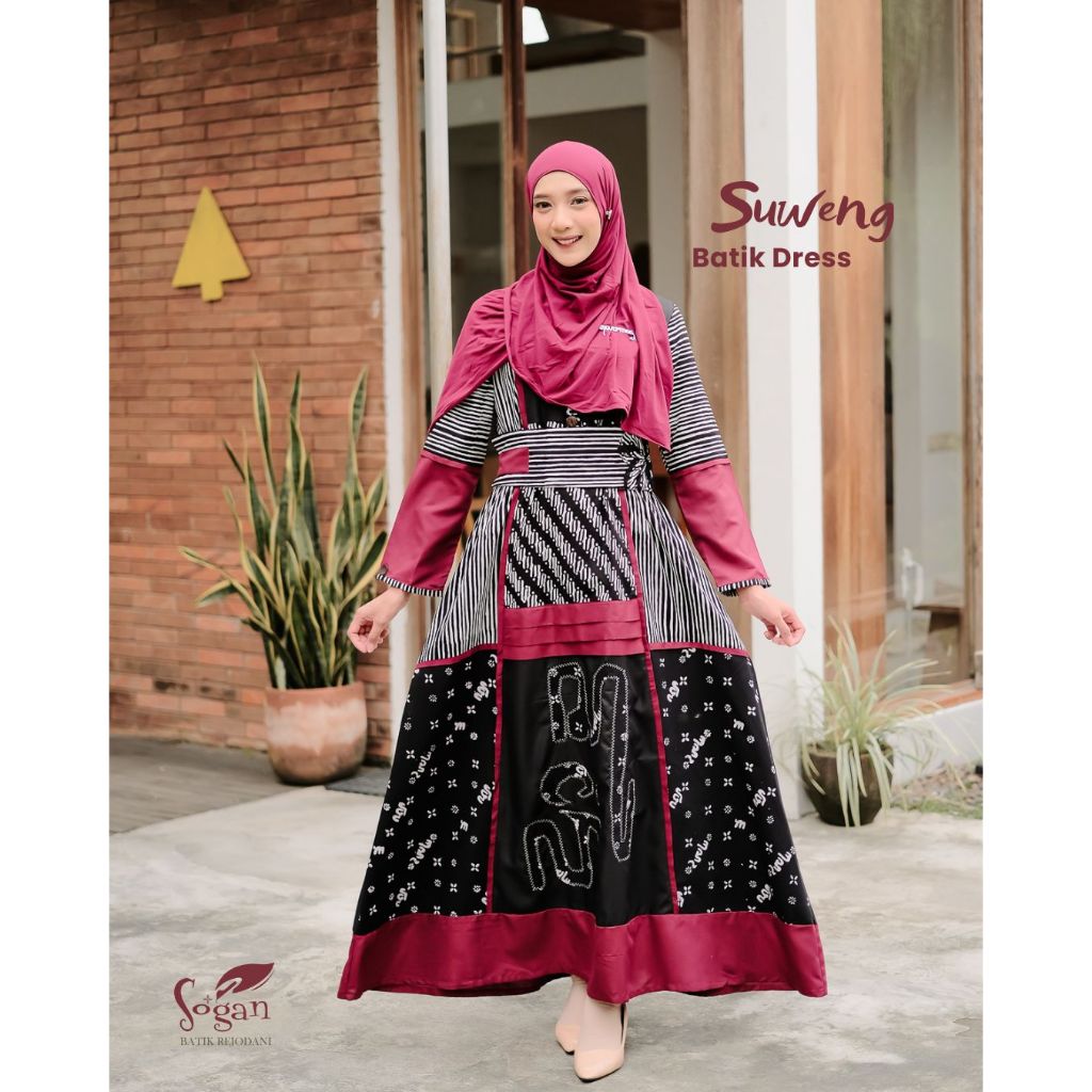 Suweng Dress Gaun Gamis Lebaran 2026 Asli Eksklusif by Sogan Batik Rejodani