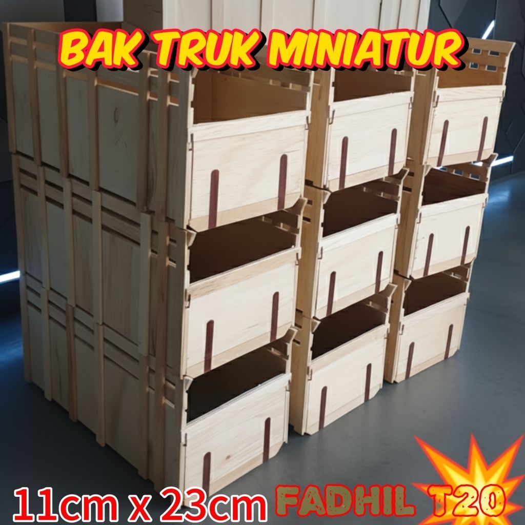 BAK TRUK MINIATUR kayu, miniatur truk plastik (HANYA MENJUAL BAKNYA SAJA)