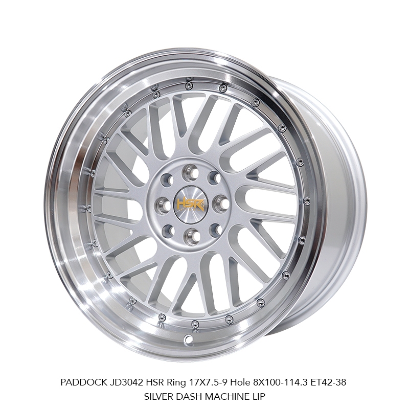 Velg mobil racing celong R17 HSR PADDOCK - pelek mobil yaris jazz mobilio lubang 4 ring 17