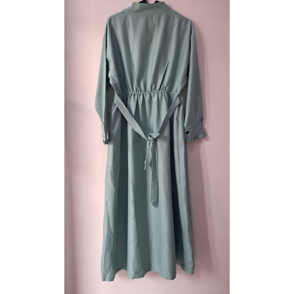 Baju Gamis Muslim Wanita Ukuran XXL Warna Hijau Tosca - Preloved