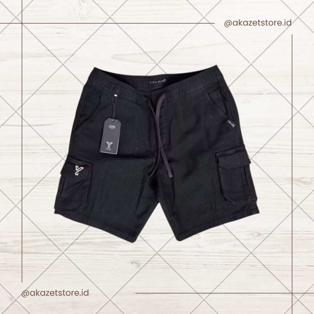 celana pendek cargo bahan twill garment premium Yoyaman