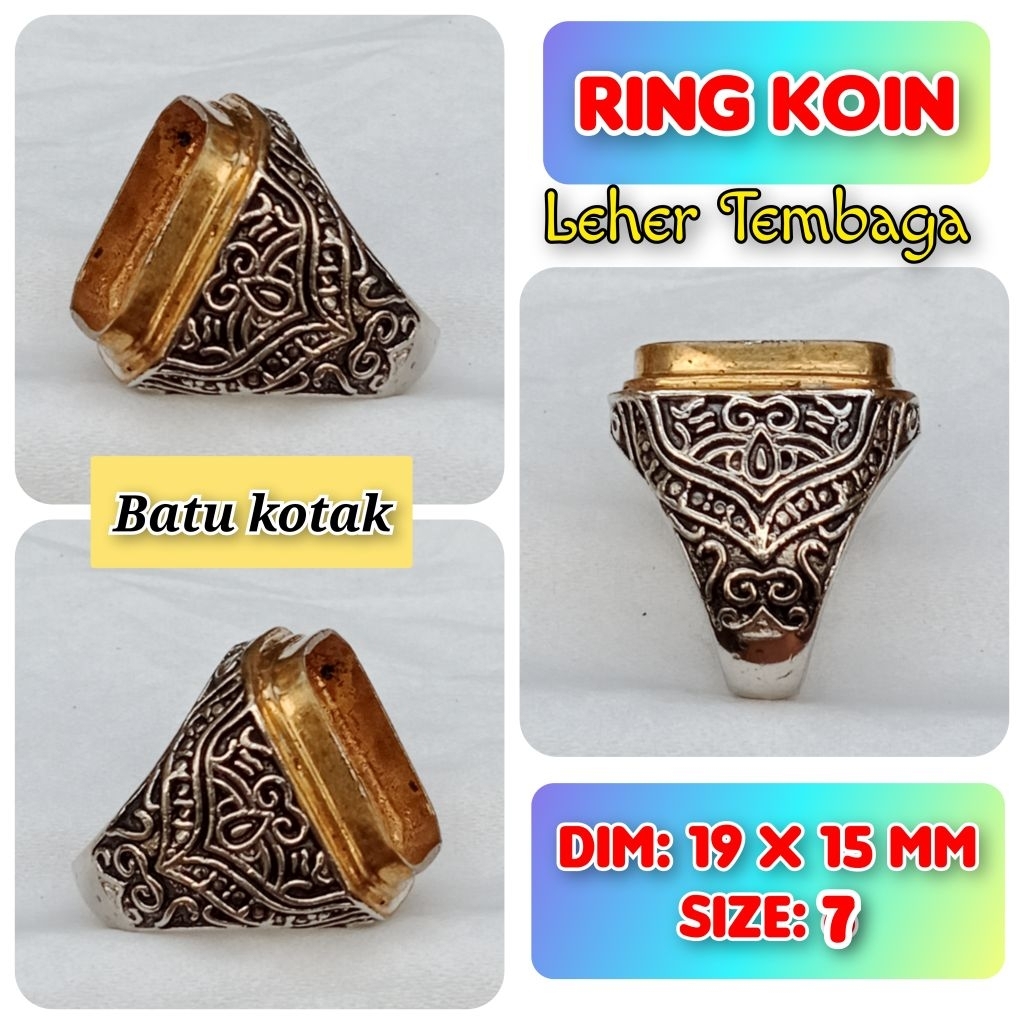 Cincin Emban Batu Akik dan Permata Alpaka Super Leher Tembaga.11