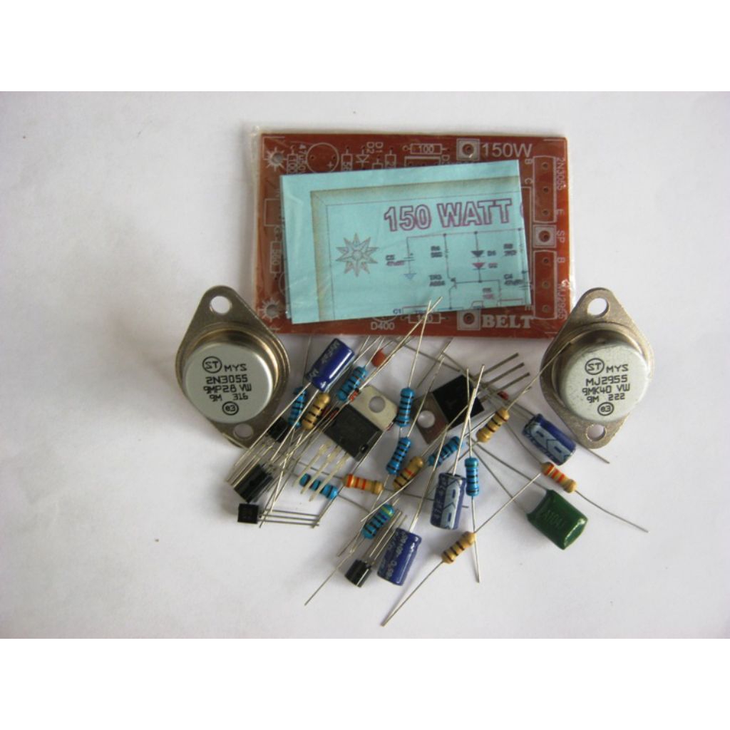 pcb dan komponen power amplifier 150 watt ocl mono