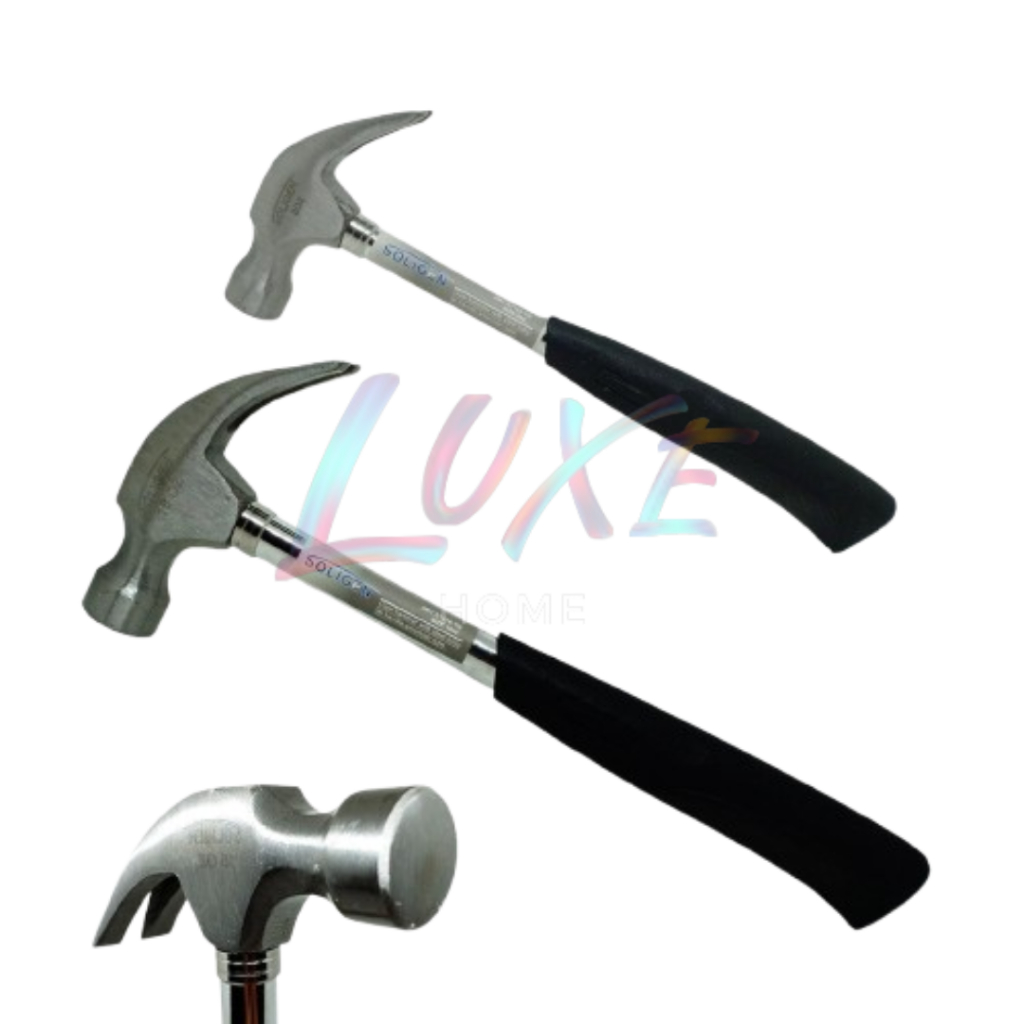 Palu Kambing SOLIGEN Gagang Besi Claw Hammer 8oz
