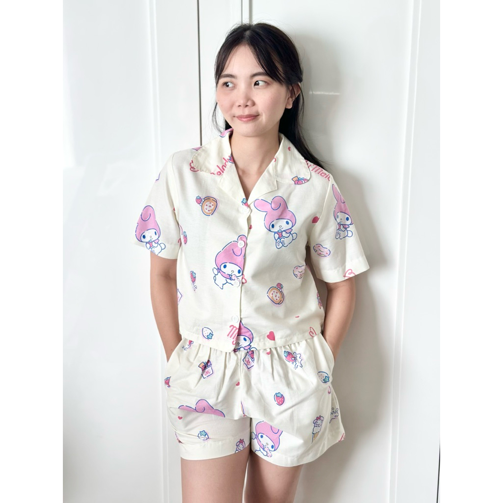MILLO MY MELODY Katun Jepang Set Pajamas Sleepwear Setelan Piyama Baju Tidur Wanita Pria Anak Couple