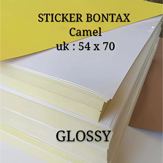 (1 RIM = 500 LEMBAR) STICKER GLOSSY / STIKER MIRROR / STICKER GLOSSY PLANO CAMEL 54 CM X 70 CM
