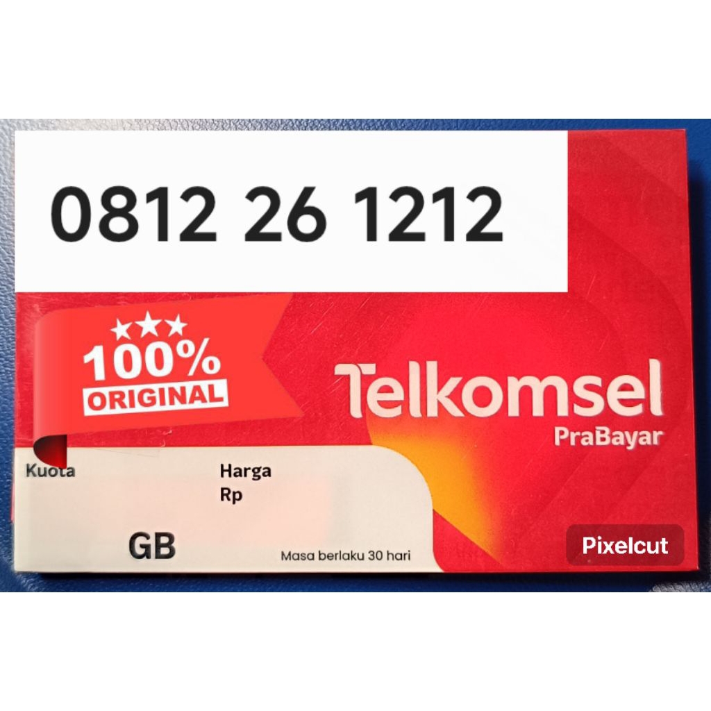Nomor Cantik 10 digit seri 12 1212 - Simpati Telkomsel - no bisnis & bandar sultan - kouta 260 GB 1 