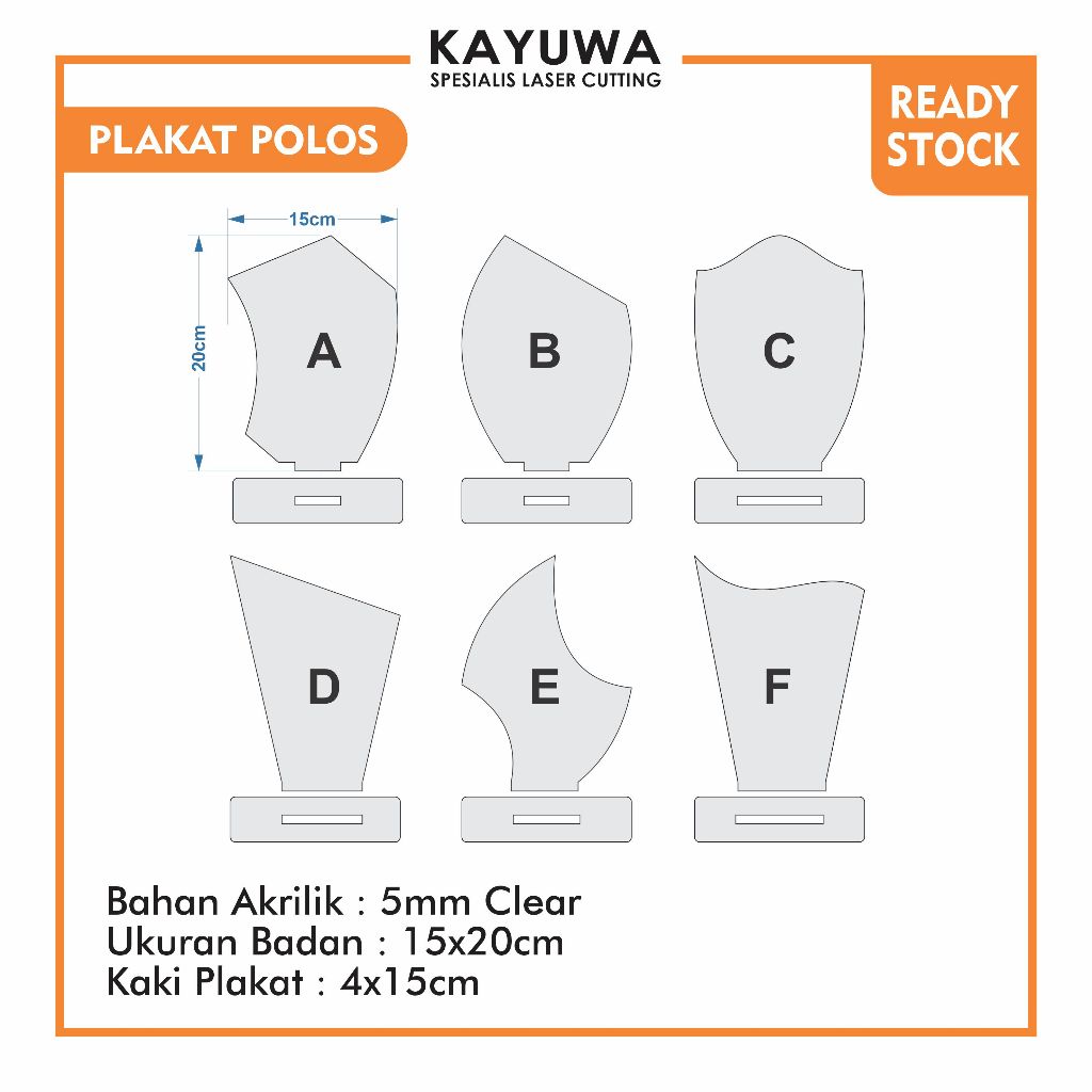 Plakat Akrilik Polos Bening Transparan Tebal 5mm